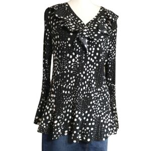 East 5th Black and White Polka Dot Women's Top